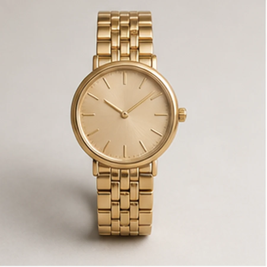ساعة ذهبية رفيعة